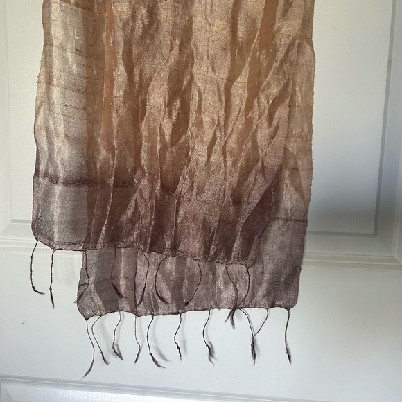 Silk Scarf in Ombre Pink and Purple - Picture 4 of 7